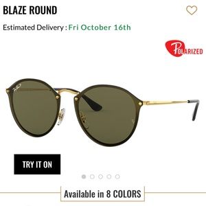 RayBan Blaze Round Sunglasses in Green Classic